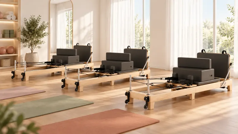 Reformer pilates studio με βραδινό φως